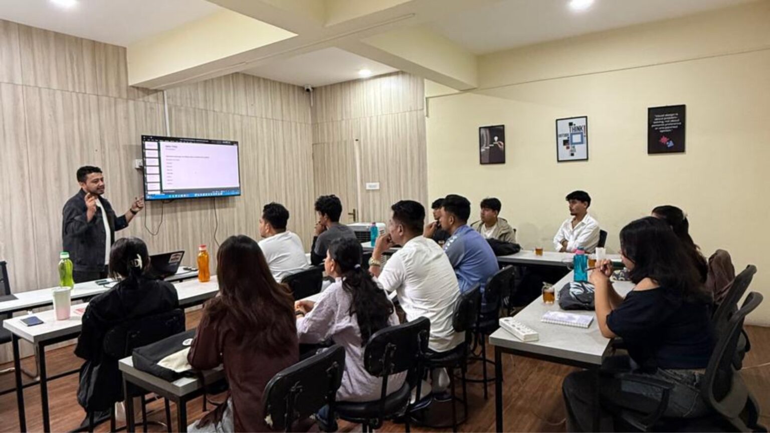 Students attending a Scrum and project management class in Nepal