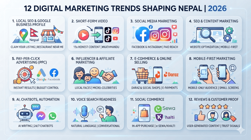 Digital marketing trends for buisnessess in Nepal